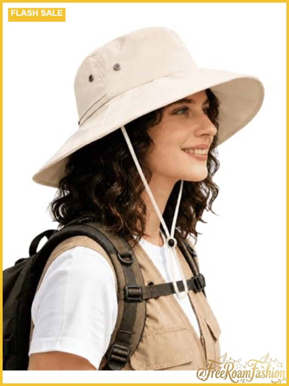 Wide Brim Ponytail Sun Hat UPF 50+ Packable Gardening Beach Hat